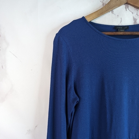 J Jill Dress Long Sleeve Size Small Wearever Jersey Blue Scoop Stretch Women - Picture 2 of 13